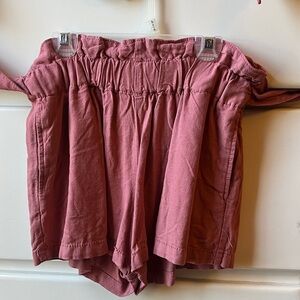 High Waist Mauve Tie Shorts for Women